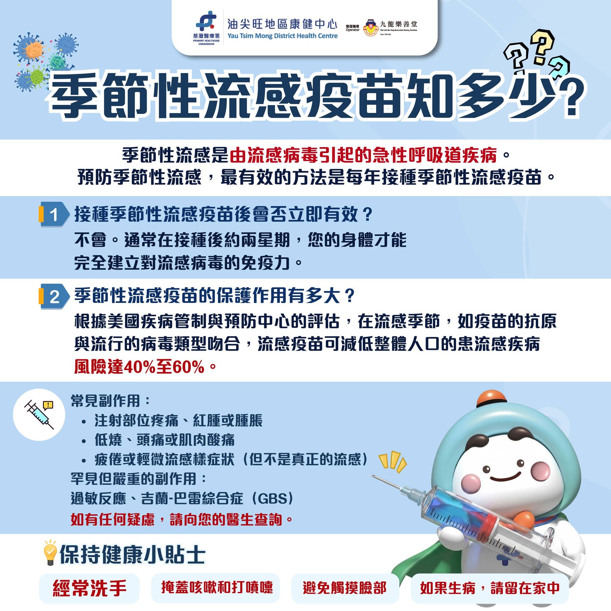 【🍂 季節性流感疫苗知多少！💉】